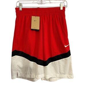 Nike Men’s Basketball Loose Fit Above Knee Red Black White Shorts Size Small